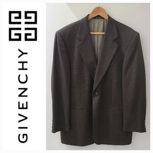 Givenchy Monsieur Vintage Black Brown & Khaki Tweed Wool Sportcoat Sz L